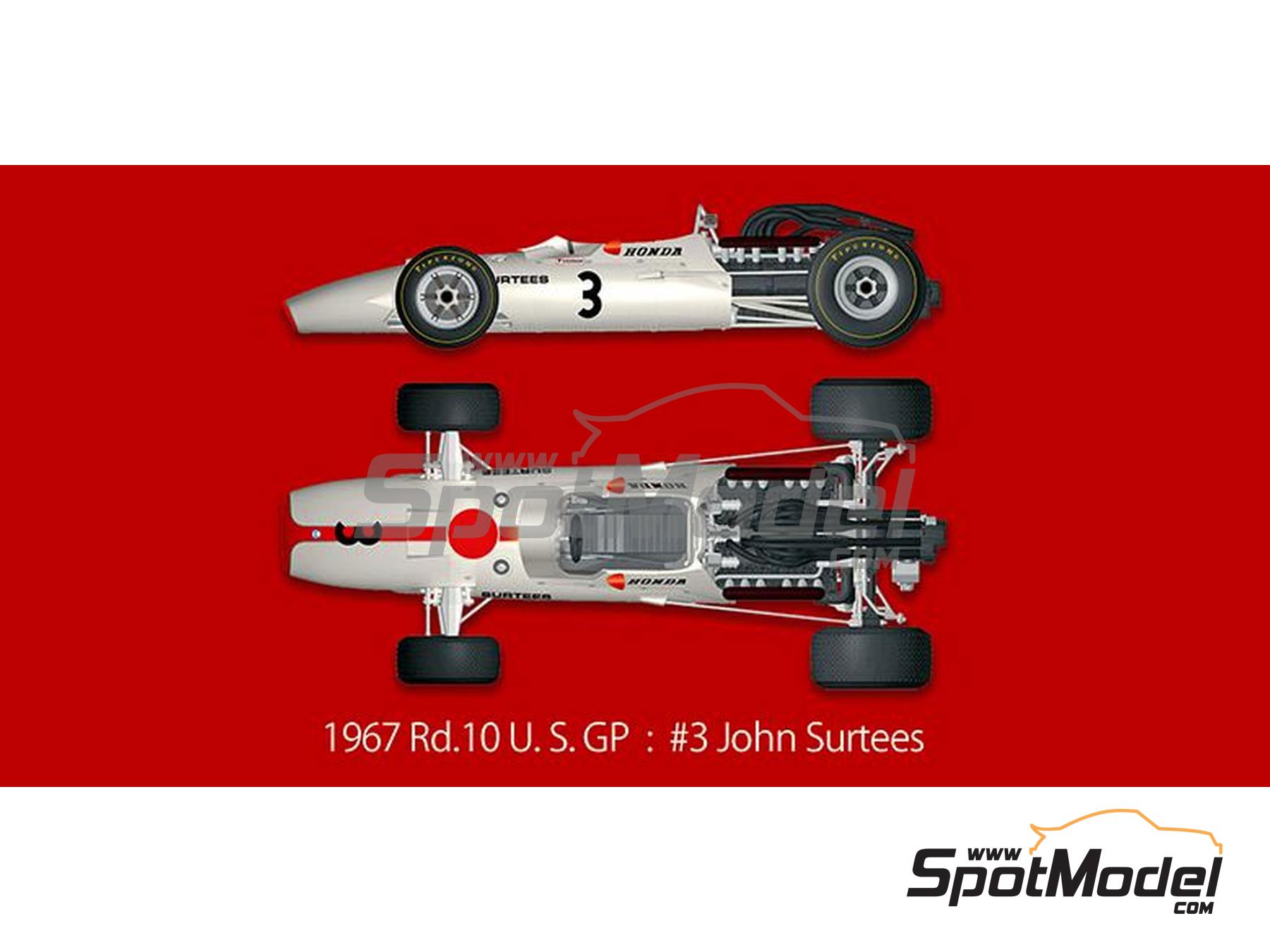 Honda RA300 Honda Racing Team - Italian Formula 1 Grand Prix, USA - United  States of America Formula 1 Grand Prix 1967. Car scale model kit in 1/12 sc